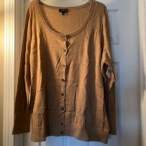 Lane Bryant NWT Tan Button-Up Cardigan